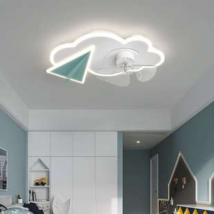 儿童卧室吸顶风扇灯智能简约吊扇灯餐厅客厅家用一体电扇吊灯 新款