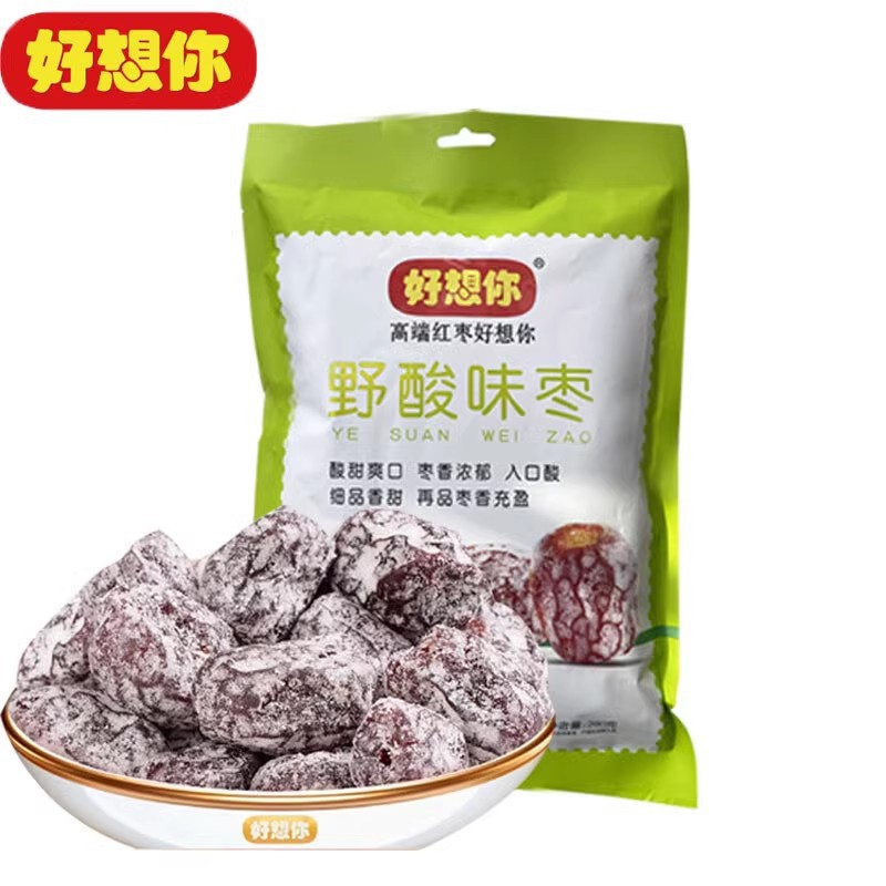 好想你红枣酸枣280克野酸味零食即食无核蜜饯枣健康好想你酸甜枣