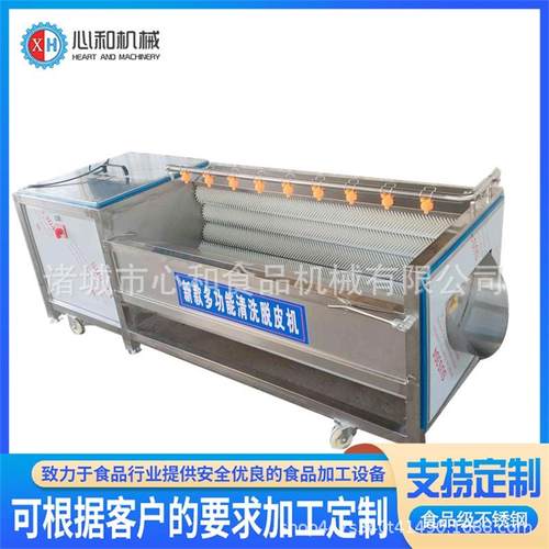 果蔬工厂全自动连续式削皮机 不锈钢商用黄瓜红薯柠檬橙子去皮机