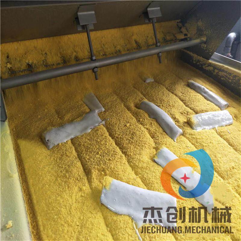 小黄鱼裹面糊机器 全自动带鱼段上浆上糠机生产线 自动化上糠机