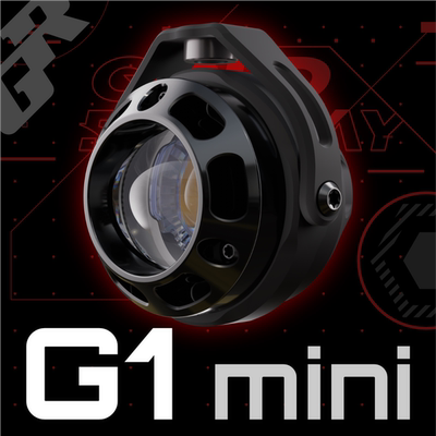 GR射灯G1mini新款摩托车射灯强光铺路双透镜爆闪灯远近光切线快拆