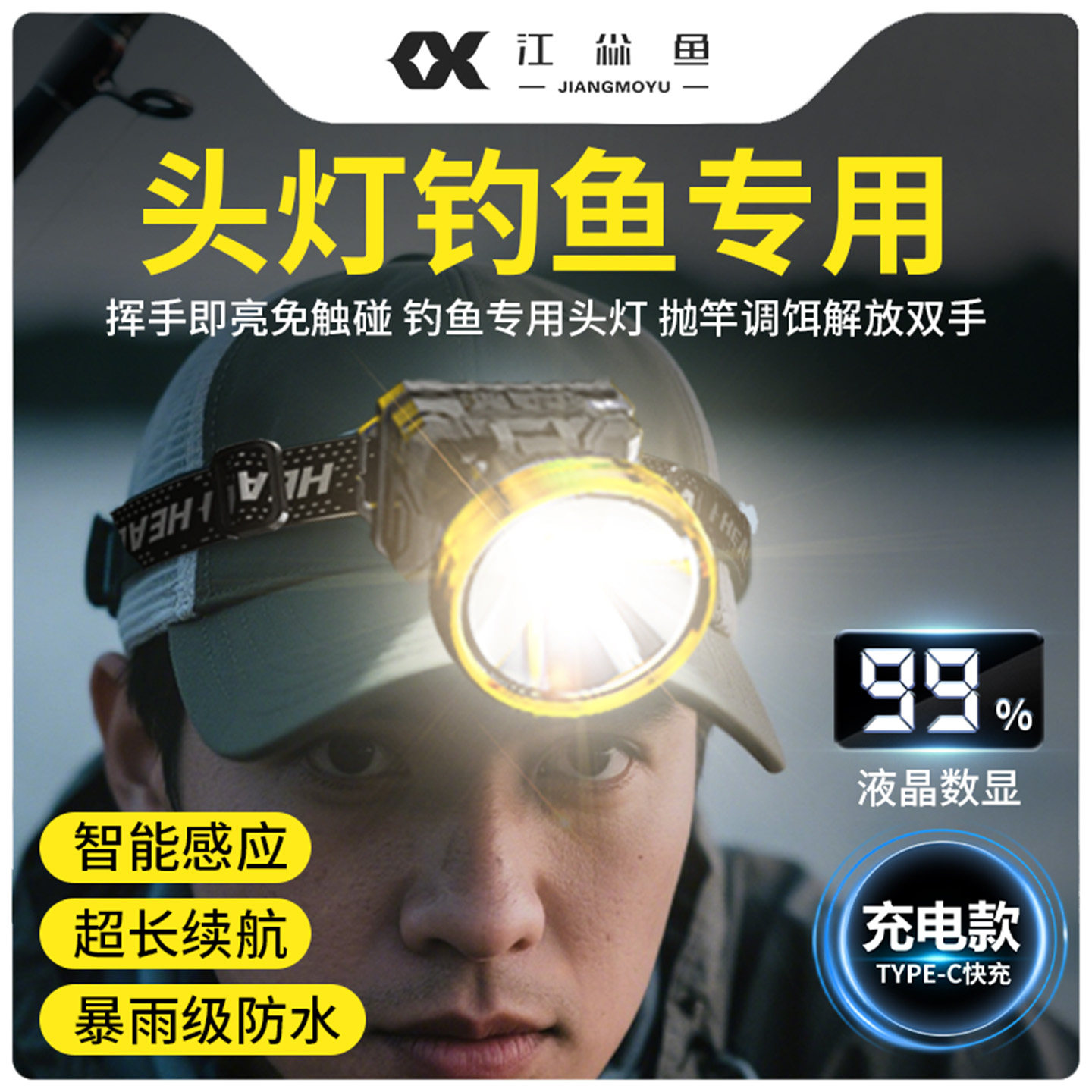 头灯钓鱼专用2025新款野外强光