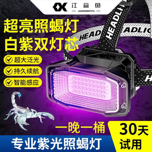 蝎子灯充电头超长续航双光源头灯
