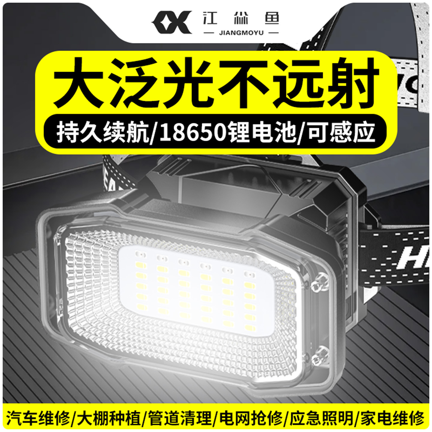 江尛鱼大面积散光头灯强光超亮