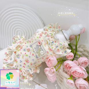 幻想宝贝泰迪碎花裙宠物服饰马尔济斯约克夏比熊狗纯棉木耳边连衣