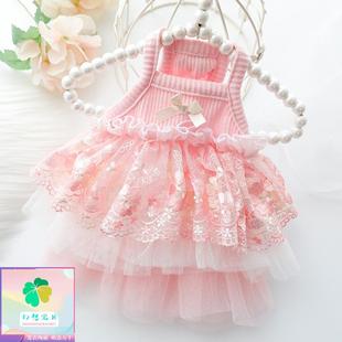 猫咪公主裙高腰刺绣婚纱礼服小型犬泰迪宠物 幻想宝贝狗狗衣服薄款