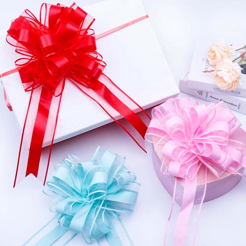 大号懒人拉花/彩带蝴蝶结 礼品鲜花包装/手拉花婚车装饰10条包邮