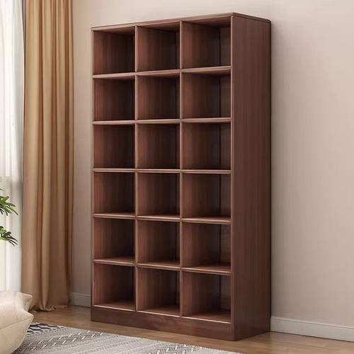 书架一体靠墙落地置物架客厅柜子自由组合格子柜公室方格书柜书