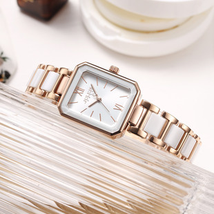 方形陶瓷女表简约气质时尚 手表女款 聚利时正品 1273 补贴福利价