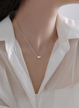 S999纯银项炼女款小众配饰高级感红豆锁骨炼送女友情人节生日礼物