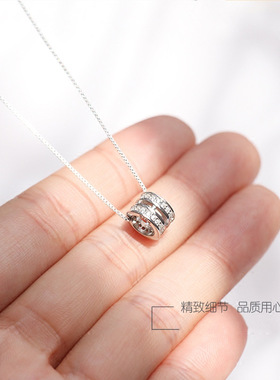 925纯银项链女金六福正品999轻奢小众简约小蛮腰锁骨链情人节礼物