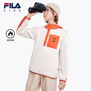 男童女童中大童连帽套头衫 新款 儿童卫衣2024秋冬季 FILA斐乐童装