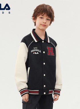 FILA X HARVARD哈佛联名童装外套2025年秋季新款男中大童休闲上衣