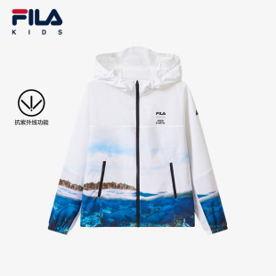 儿童上衣2024秋季 FILA 斐乐童装 EARTH联名系列 男大童外套 BBC