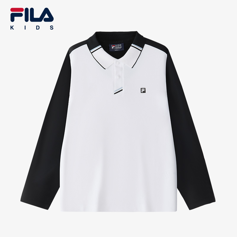 FILA斐乐男大童针织长袖POLO衫