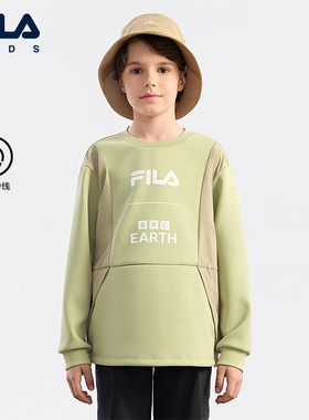 FILA | BBC EARTH联名系列斐乐童装儿童套头衫2024秋季男大童卫衣