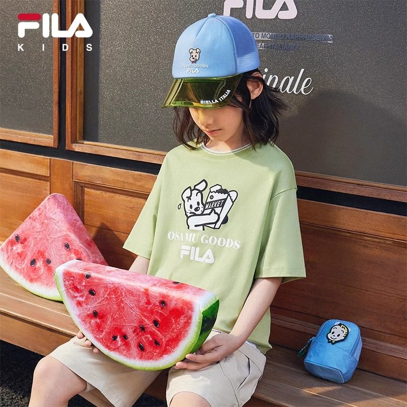 FILA KIDSx原田治联名系列斐乐儿童童装短袖T恤2025夏新男中大童,童装/婴儿装/亲子装,T恤,淘宝优惠券,粉丝福利购,淘宝优惠卷