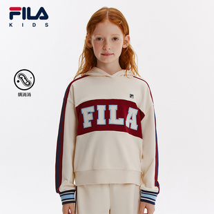 新款 2024秋季 FILA斐乐儿童抗菌童装 中大童女童连帽卫衣 螨消消