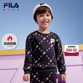 潮加绒老花满印小童上衣 新款 FILA斐乐童装 男童套头卫衣冬季