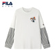 长袖 T恤2025年秋季 新款 FILA斐乐儿童童装 男中大童宽松圆领套头衫