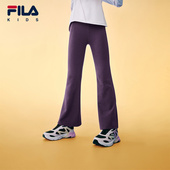 弹力瑜伽裤 2025年冬季 新款 FILA斐乐儿童童装 女童微喇运动打底裤 子