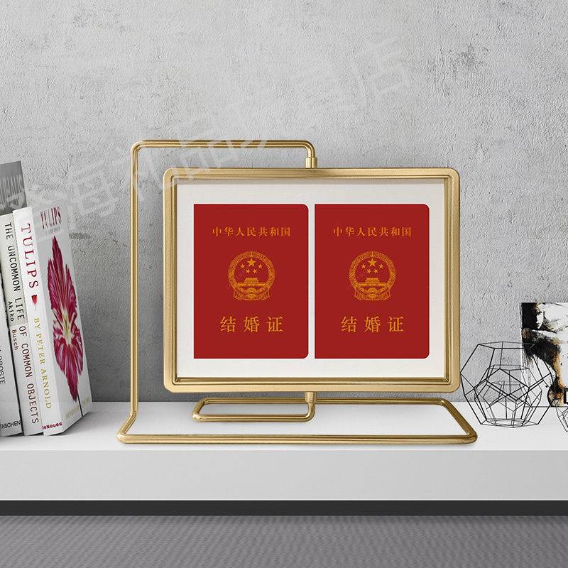 结婚登记照相框创意 风车相框新婚纪恋日礼物结婚照相框摆台金属