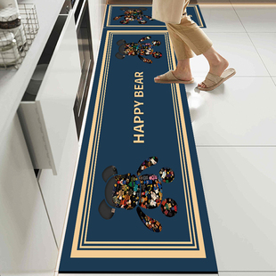 轻奢流体熊厨房地垫吸水防滑耐脏脚垫长条速干垫子可擦加厚地毯垫