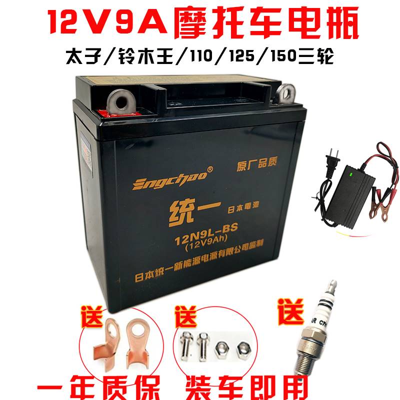 12V9ah摩托车电瓶宗申150福田175隆鑫200三轮车太子刀仔125干电池