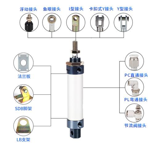 MAL迷你气缸铝合金小型气动MALD16/20/25/32/40X25X50X75X100MALJ