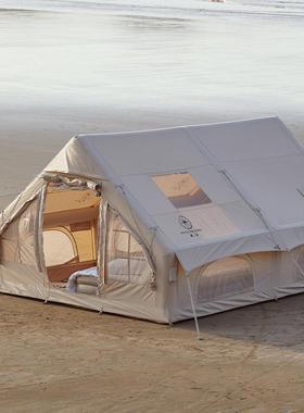 亘12免充气帐户外露营篷牛津棉布防雨*4人搭建5-01128屋脊野营