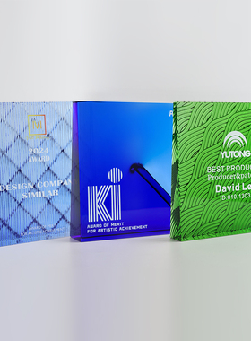 东南新款水晶琉璃奖杯定制定做退休纪念优秀员工活动颁奖古法订制