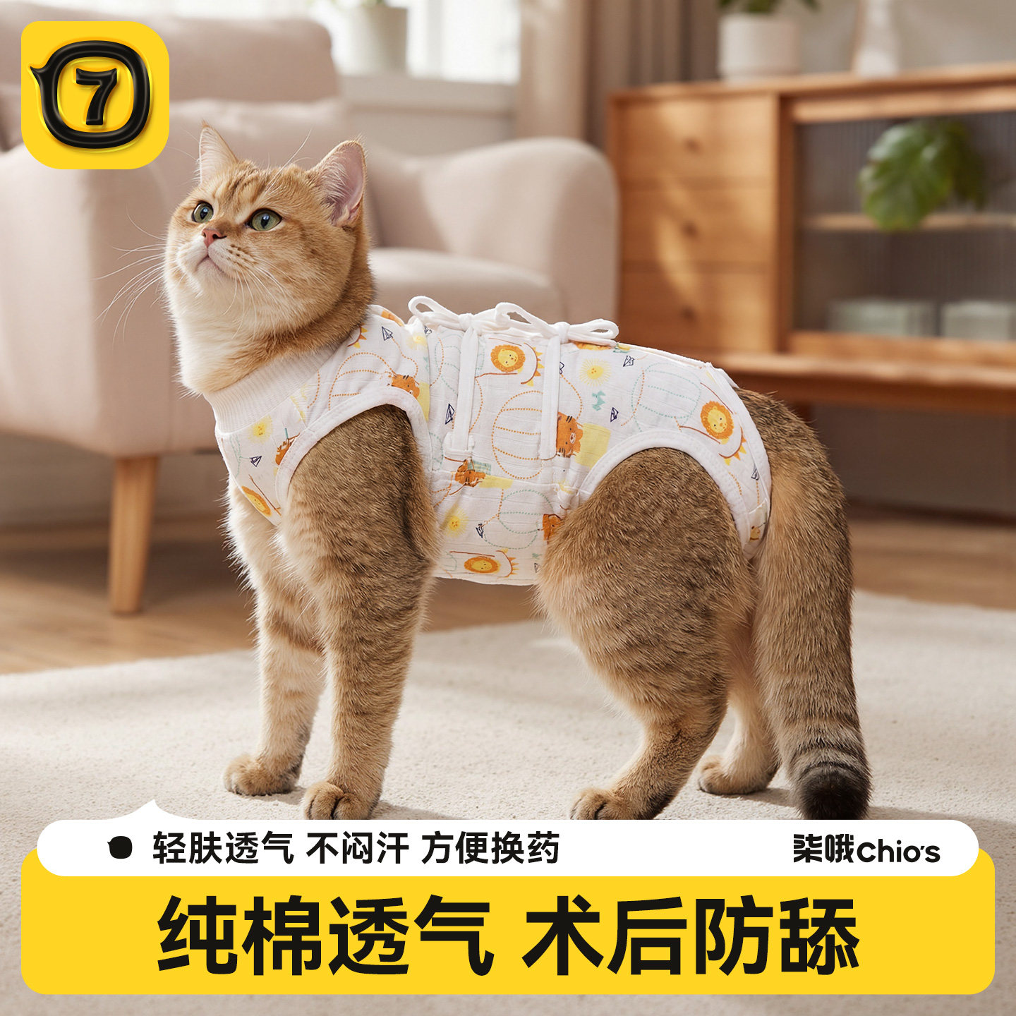 猫咪绝育服纯棉母猫断奶绑带猫猫防舔手术服母狗公猫术后宠物衣服
