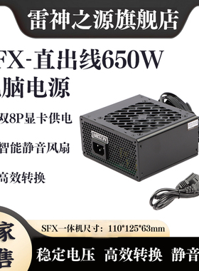 雷神之源SFX直出线750W650W600W迷你MICRO麦克小机箱静音电脑电源