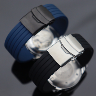 代用马克华菲硅胶表带FW-6180/6950镂空机械防水男女青年表带22mm