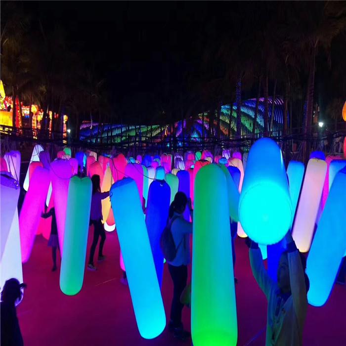 跨界充气灯光立柱气模悬挂PVC灯柱发光圆球LED广告条纹灯条气模