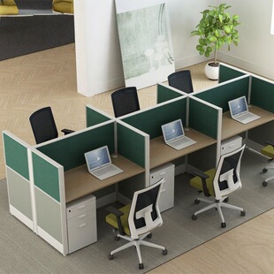 职员办公桌客服话务员卡位办公室桌椅组合工位员工屏风小卡座4-6