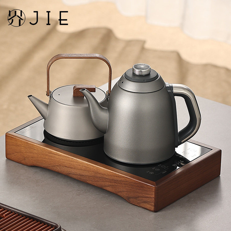 全自动纯钛底部上水电热烧水壶茶台嵌入一体煮茶器泡茶专用黑晶炉
