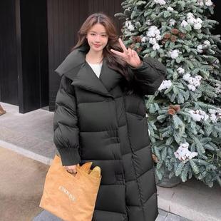 西装 BEBE 白鹅绒中长款 新款 领纯色过膝外套加厚 JUDY羽绒服女冬季