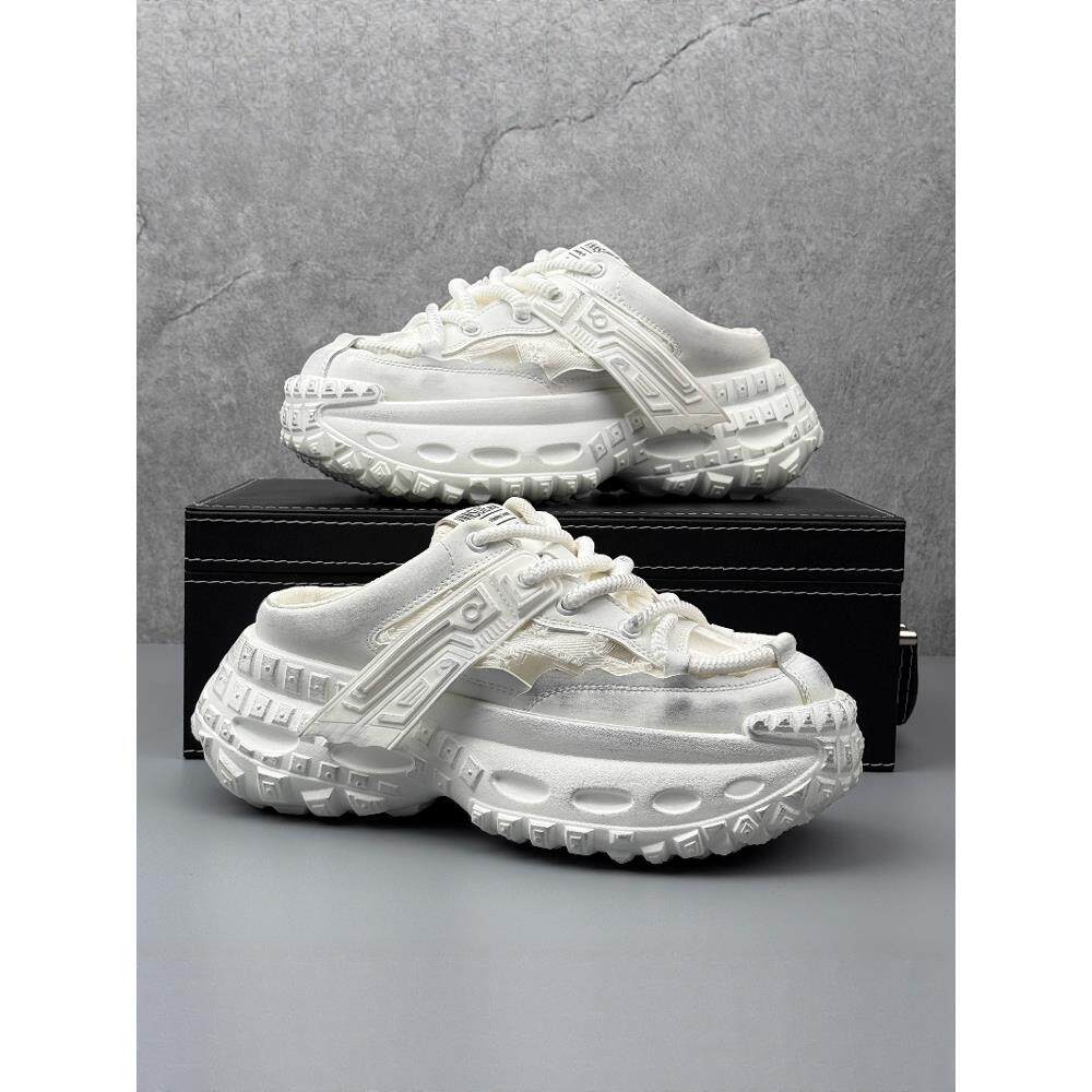 配什么都好看~CKL Backup!春秋新款半拖透气老爹鞋男厚底时尚增高