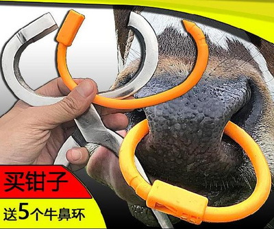 中号牛用品牛鼻子牵引扣牛鼻环牛棚套环养牛场设备固定扣穿孔耐用