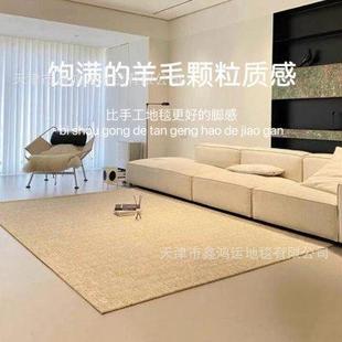 优立无胶地毯 进口羊毛地毯客厅手工编织轻奢高级感侘寂风2024新款