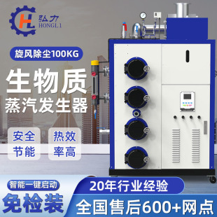 生物质蒸汽发生器 弘力定制商用全自动锅炉100KG立式 安全节能锅炉