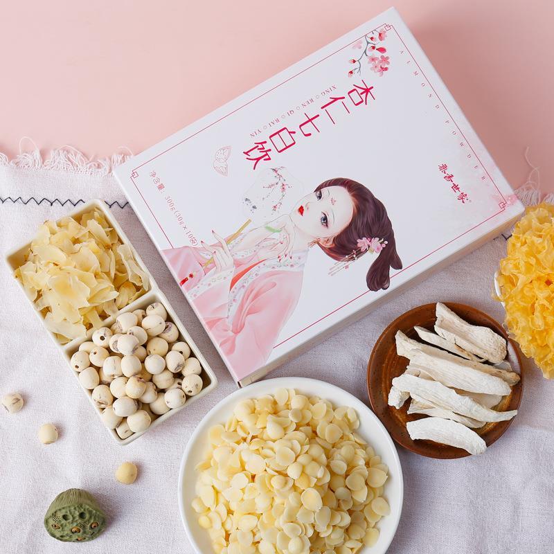 杏仁粉七白饮百合莲子银耳