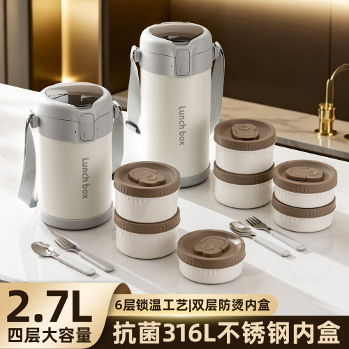 华喜匠简约上班族不锈钢保温饭盒
