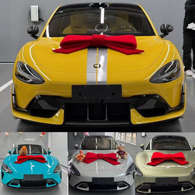 交车仪式高档红丝绒蝴蝶结道具