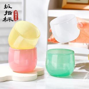 中国风水晶扳指杯家用透明主人杯加厚茶杯轻奢耐高温玻璃水杯 新款