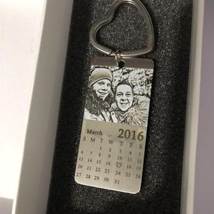 Custom Color print photo keychain couples anniversary gift