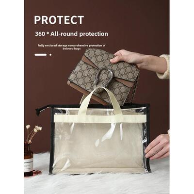 handbag lady's transparent wardrobe storage dust bag pou