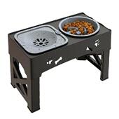 Slow Adjustable Feeder Dog Elevated With Raised Bowl Stand