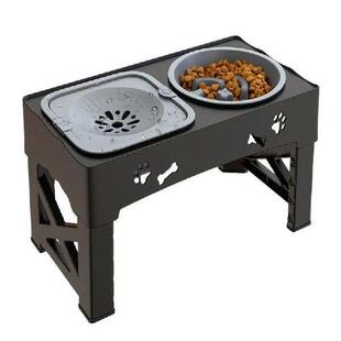 Elevated Slow Feeder Raised Dog Bowl With Adjustable Stand
